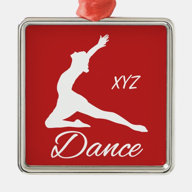 Carré Argenté Monogramme de DANSE et ornement faits sur commande (Devant)
