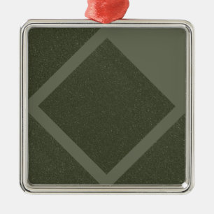 Carré Argenté Moss Green Double Diamond Ornement