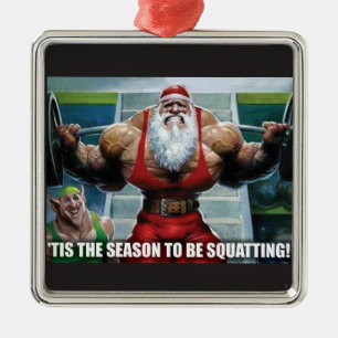 Carré Argenté Ornement d'arbre de Noël - pour Bodybuilding
