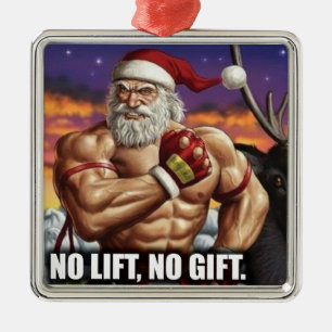 Carré Argenté Ornement d'arbre de Noël - pour Bodybuilding