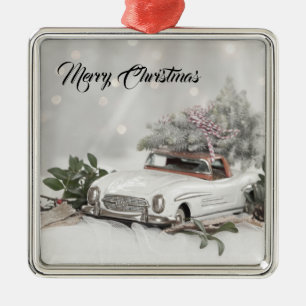 Carré Argenté Ornement de benz de Mercedes de Joyeux Noël