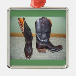 Carré Argenté Ornement de bottes de cowboy