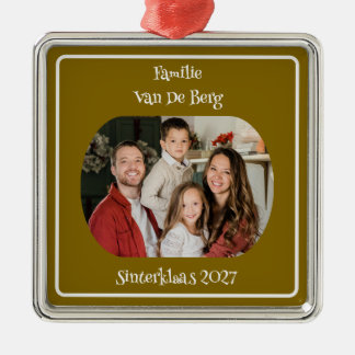 Carré Argenté Ornement de la famille Sinterklaas Geel avec photo