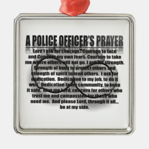 CARRÉ ARGENTÉ ORNEMENT DE PRIÈRE DE POLICIERS