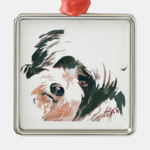 Carré Argenté Ornement de Terrier