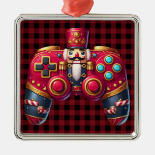 Carré Argenté Ornement du contrôleur de jeu Nutcracker