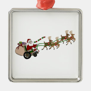 Carré Argenté Ornement en céramique - Père Noël en fauteuil r