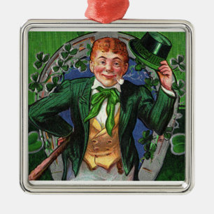 Carré Argenté Ornement Leprechaun