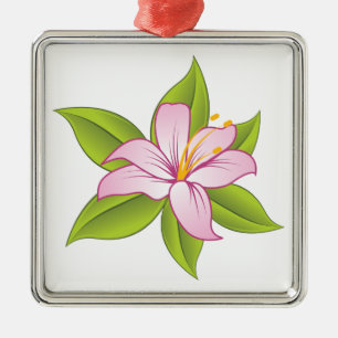 Carré Argenté Stargazer lys rose ornement personnalisé