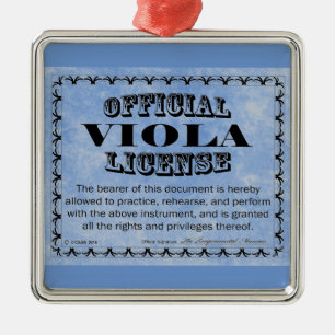 Carré Argenté Viola Licence en métal ornement