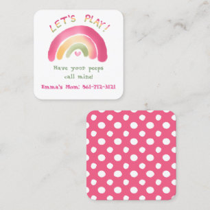 Carré arrondi rose arc-en-ciel Jouer cartes de dat
