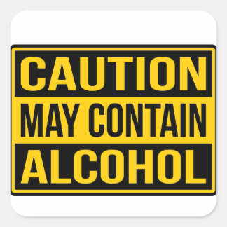 Carré Attention Peut Contenir Un Sticker À Signes D'Alco