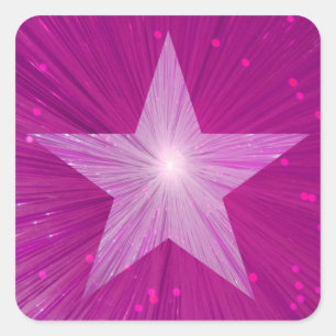 Carré autocollant rose Star