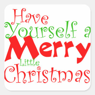 Carré Ayez un joyeux Sticker de Noël