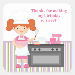 Carré Baking Anniversaire Sticker Red Hair