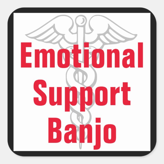 Carré Banjo de soutien émotionnel - Sticker amusant (Devant)