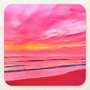 Carré Beach Sunrise Dessous de verre par Ocean Design