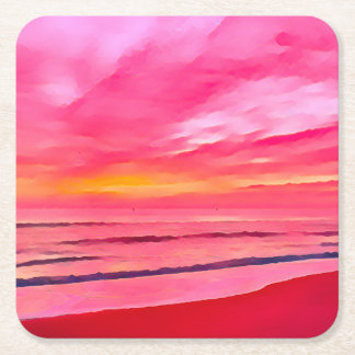 Carré Beach Sunrise Dessous de verre par Ocean Design