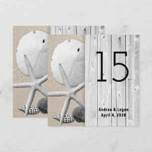 Carré Beach Wedding Boardwalk Table Numéro Cartes