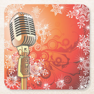 Carré Beau Dessous de verre de microphone