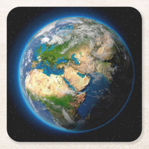 Carré Beau Dessous de verre Planète Terre