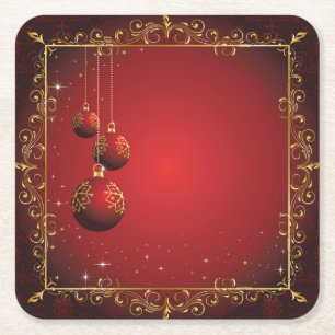 Carré Beau ensemble de Dessous de verre de Noël/Vacances