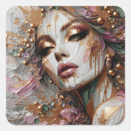 Carré Beau Sticker Impressionniste Abstrait Dream