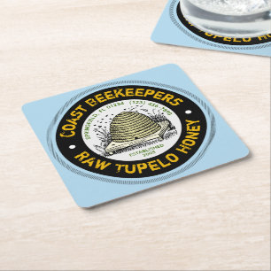 Carré Beehive Tupelo Honey Dessous de verre en papier bl