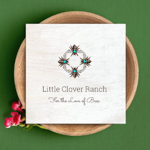 Carré Beekeeper Bees Rustic Wood Carte de visite