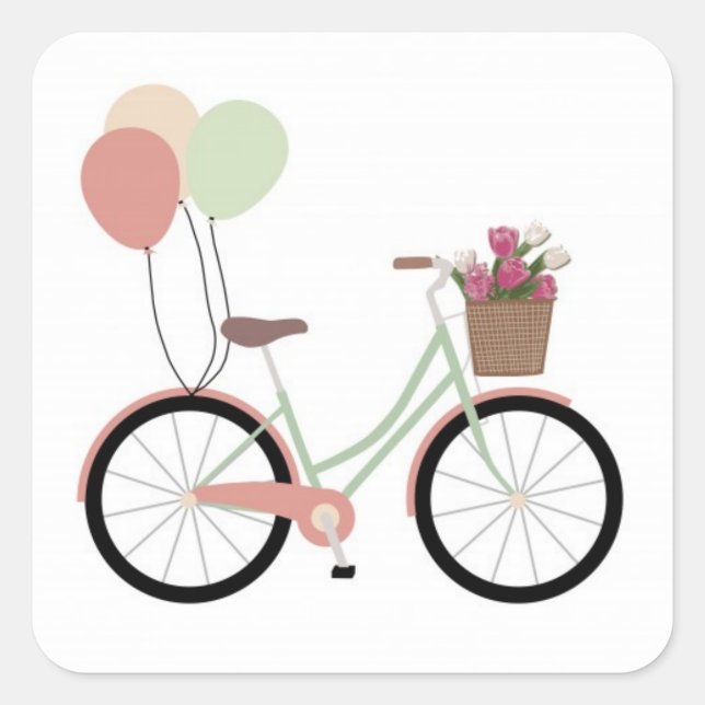 CARRÉ *BICYCLE WITH BALLOONS* STICKER (Devant)