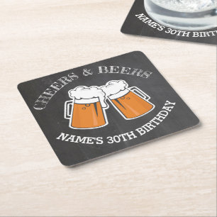 Carré Bière de craie de tapis de dessous de verre