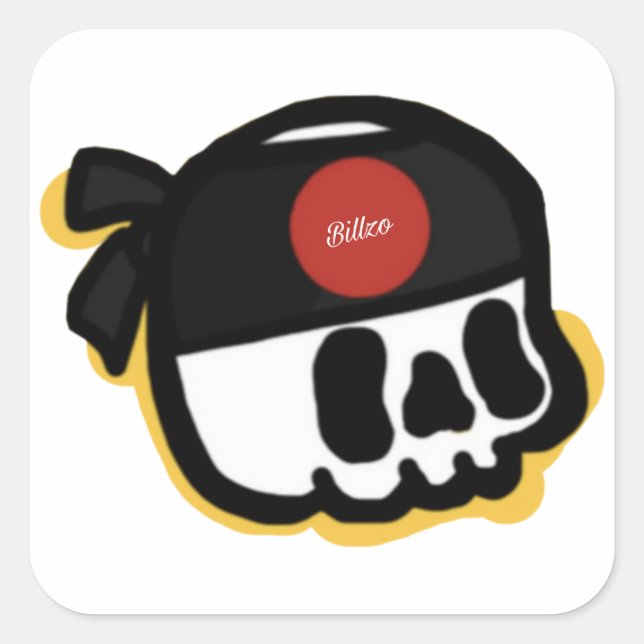 Carré Billzo Sticker crâne (Devant)