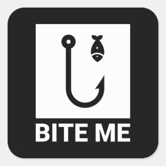 Carré Bite Me Pêche Capteur Sticker