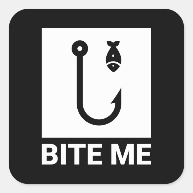 Carré Bite Me Pêche Capteur Sticker (Devant)