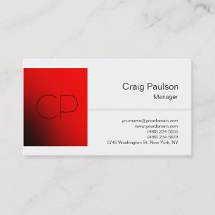 Carré blanc Chic Carte de visite Monogram