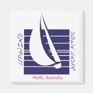 Carré bleu bateau_vers le haut vers le bas, aimant