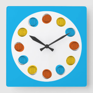 Carré bleu horloge du monde