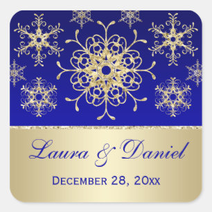 Carré Bleu, Parties scintillant d'or REGARDER Sticker Ma