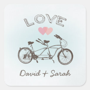 Carré Bleu Tandem Bicycle Love Sticker