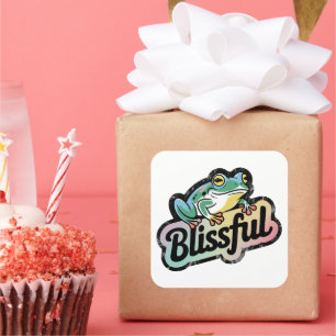 Carré Blisser Sticker de grenouille - Cute & Funny Frog