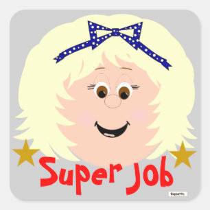 Carré Blonde Cheveux Brown Eyed Girl Super Job Sticker