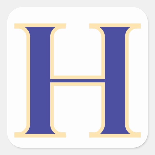 Carré Blue Letter H Sticker (Devant)
