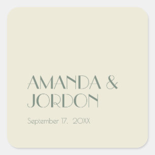 Carré Boho Deco d'automne   Sticker Mariage crème