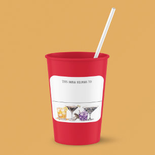 Carré Boire Sticker Marqueur Nom Sorcière Halloween Part