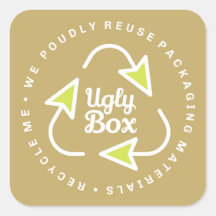 Boîte moche Sticker emballage Recyclé Brown & chau