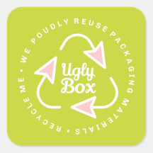 Boîte moche Sticker Recyclé emballage chaux et ros