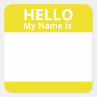 Bonjour Mon nom est Jaune Blanc Nom Balise Sticker