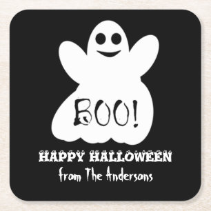 Carré BOO ! Dessous de verre papier fantôme d'Halloween