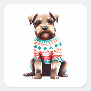 Carré Bordure Terrier dans Sticker Sweater de Noël