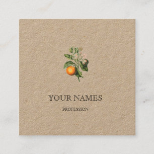 CARRÉ BOTANIQUE "ORANGE BLOSSOM" REDOUTÉ CARTE DE VISITE